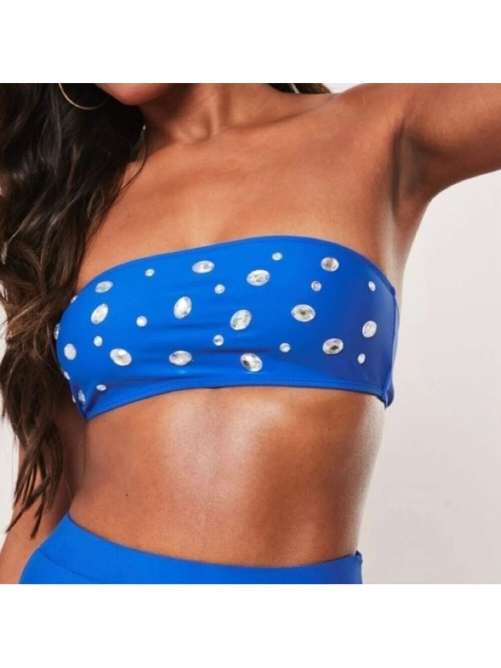 MISSGUIDED Premium jewel bandeau top size 6